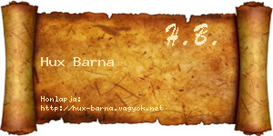 Hux Barna névjegykártya
